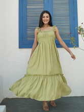 Soft Green Rayon Midi Dress